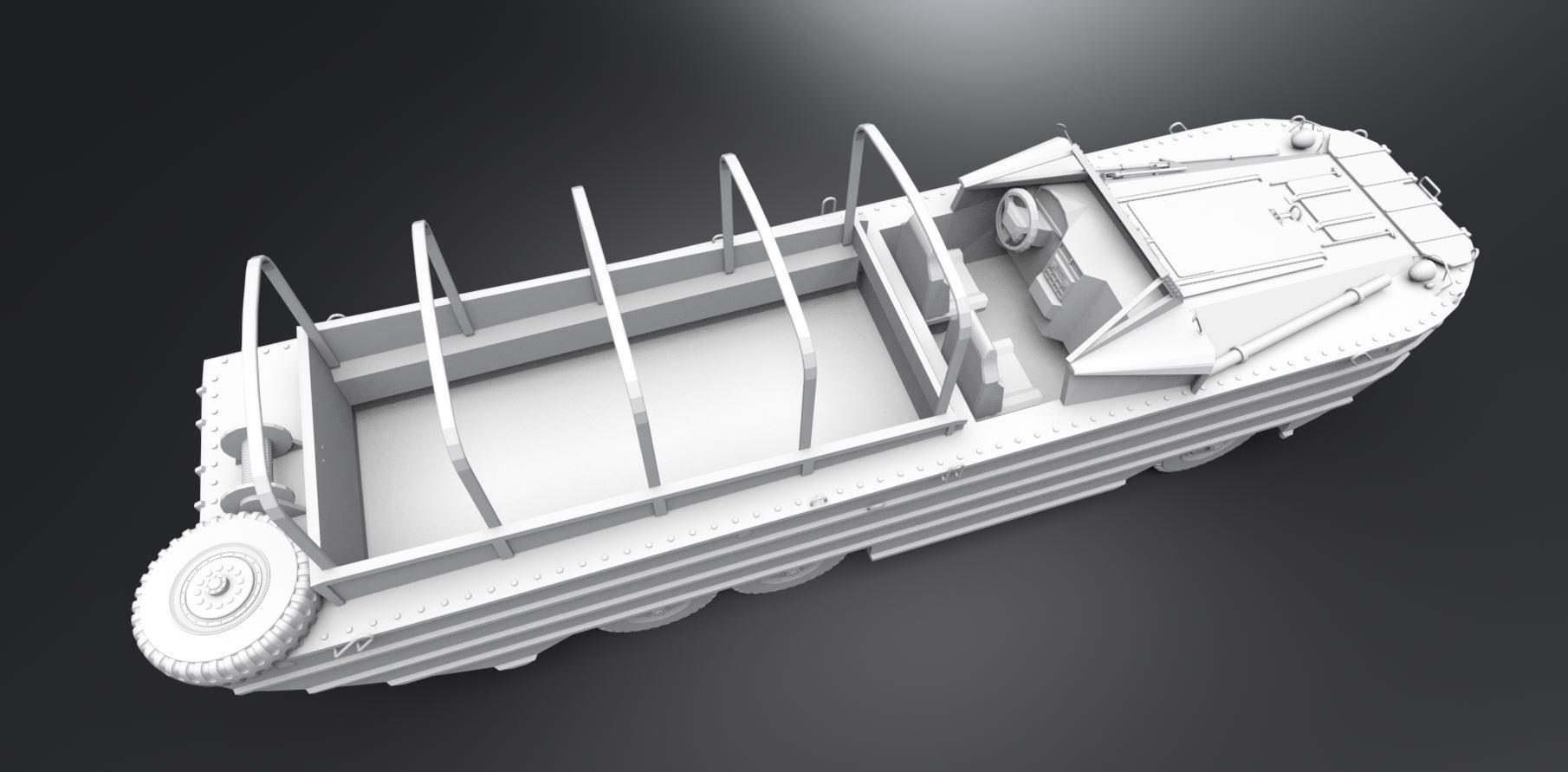 DUKW Articulated Scale model 3D print model_3