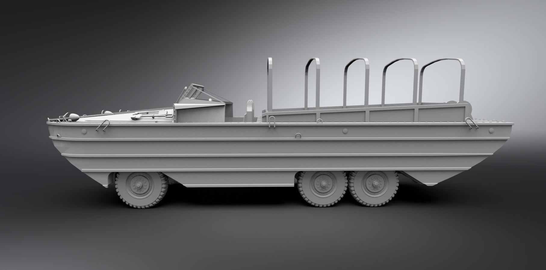DUKW Articulated Scale model 3D print model_1