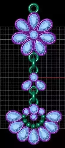 Pendant flower made of crystals