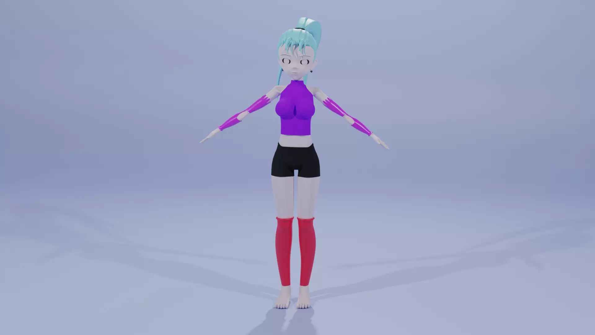 anime character female 3D model_0
