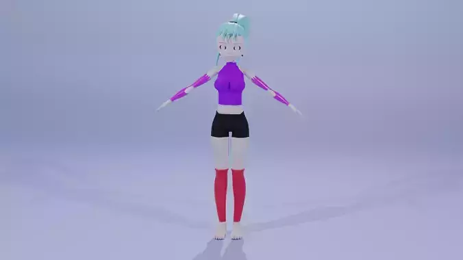 anime character female 3D model