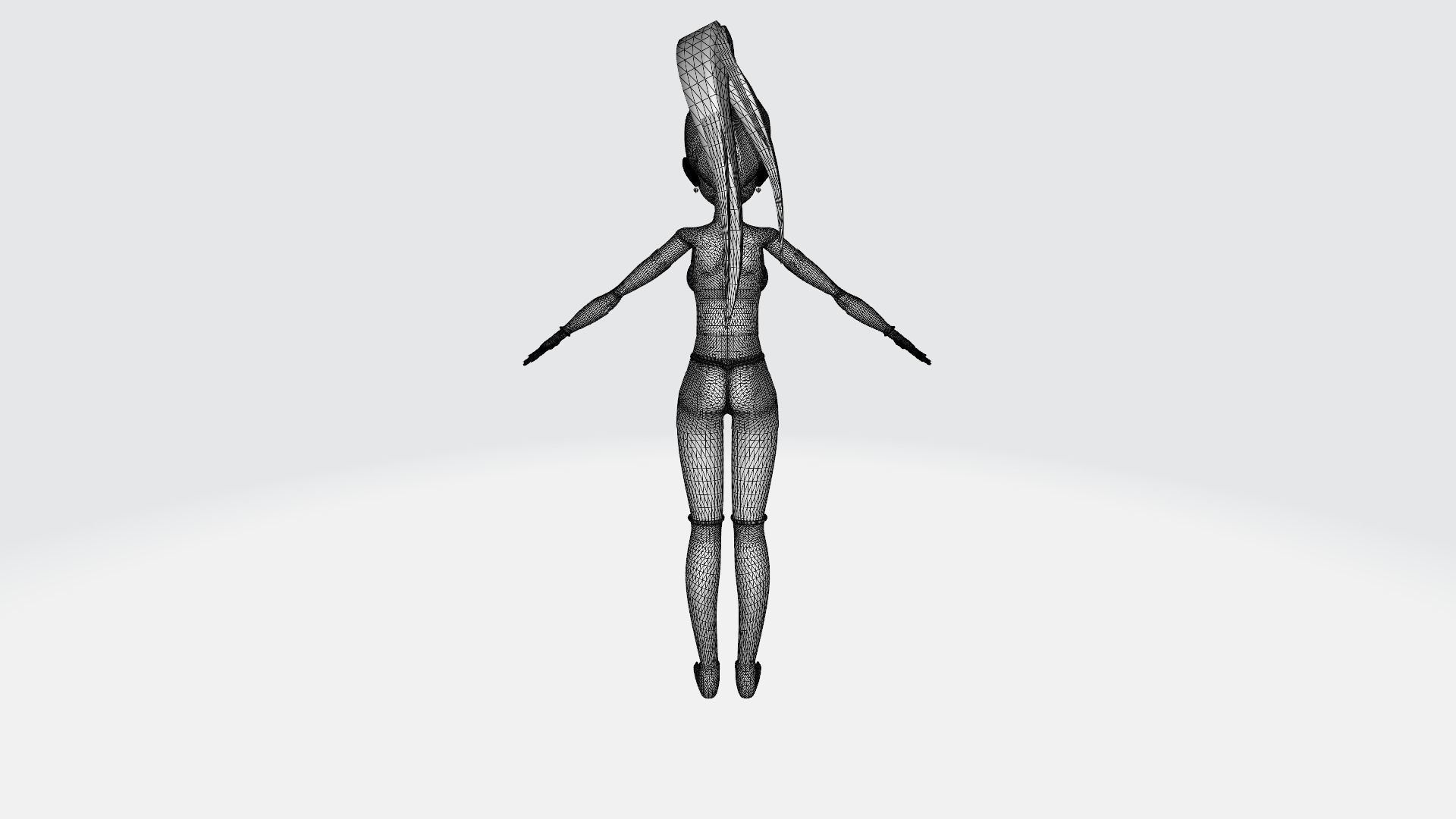 anime character female 3D model_6