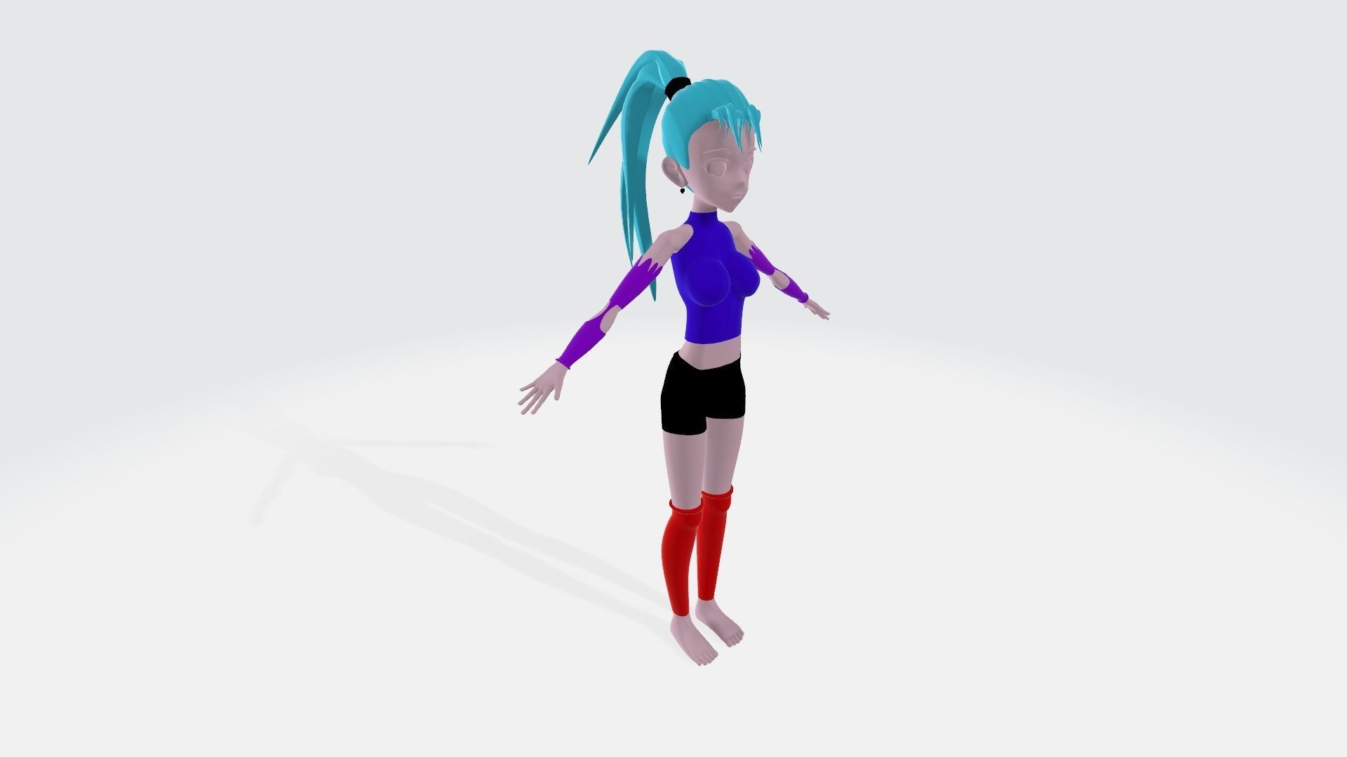 anime character female 3D model_3