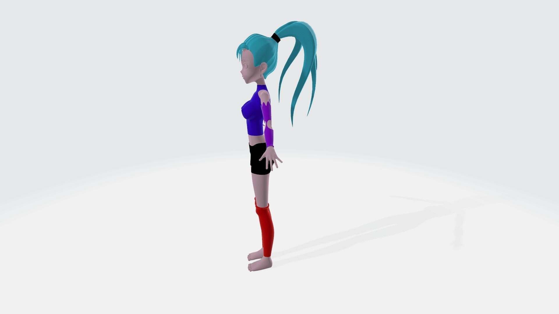 anime character female 3D model_1