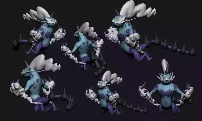 Pokemon - Thundurus Therian with cuts and as a whole