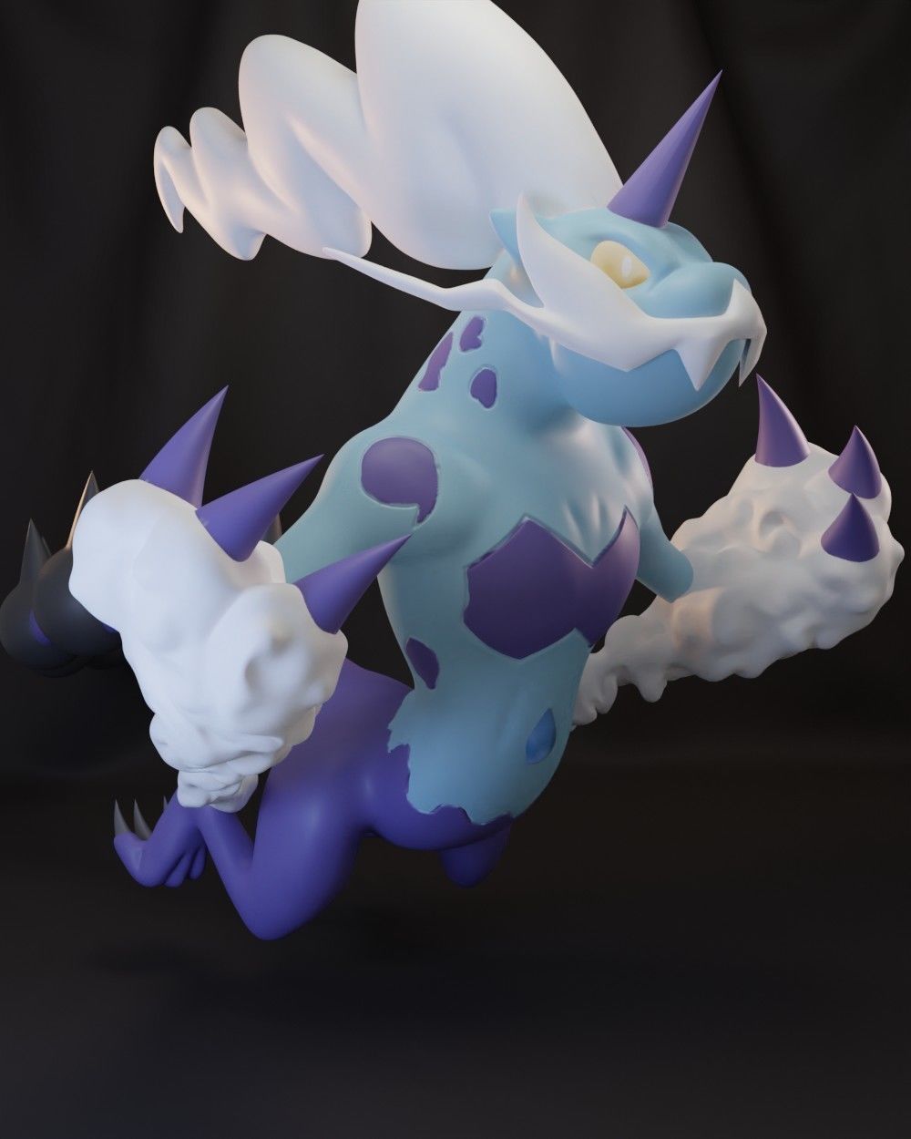 Pokemon - Thundurus Therian with cuts and as a whole 3D print model_2