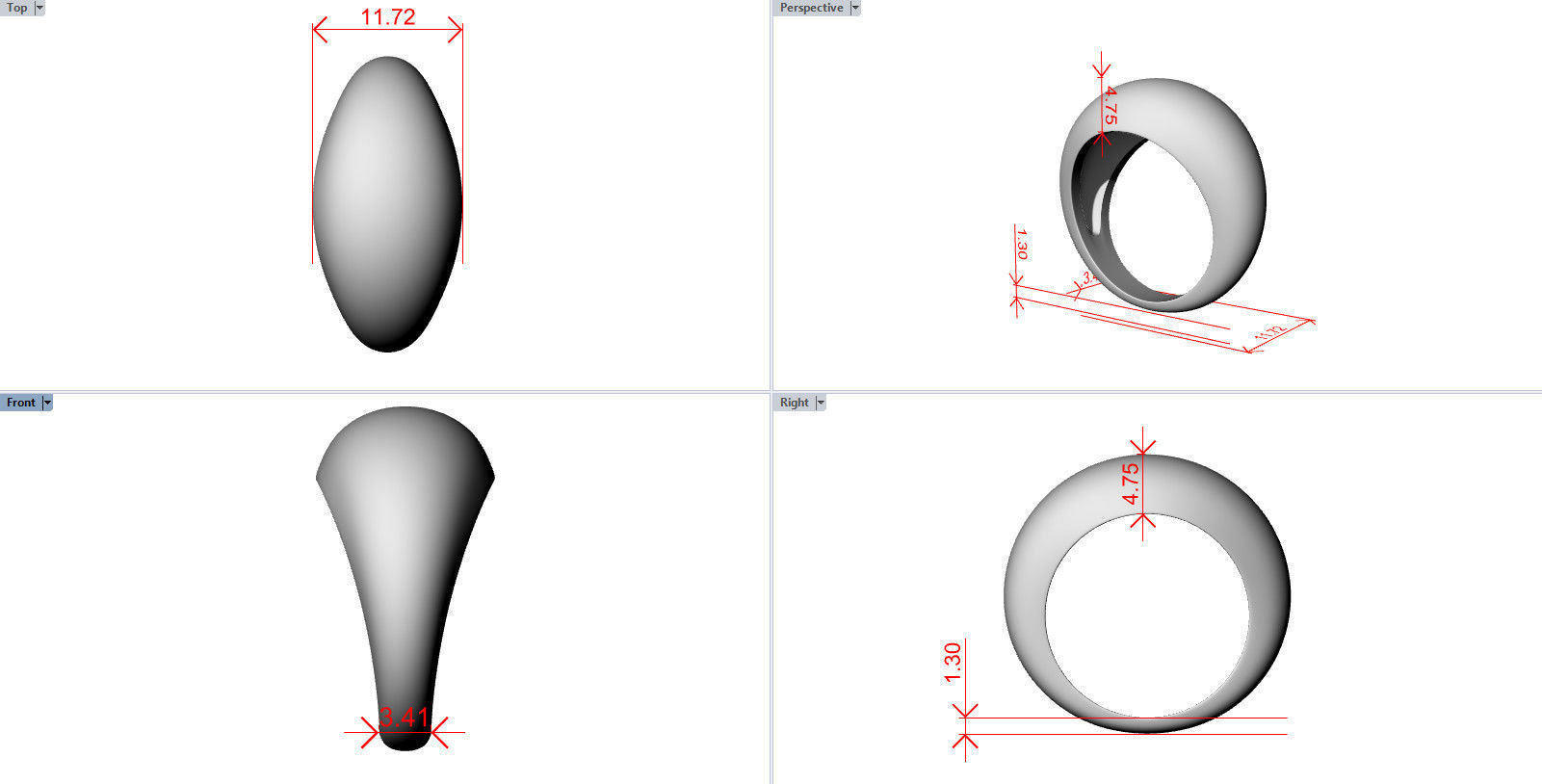 DOMED RING 3D print model_11