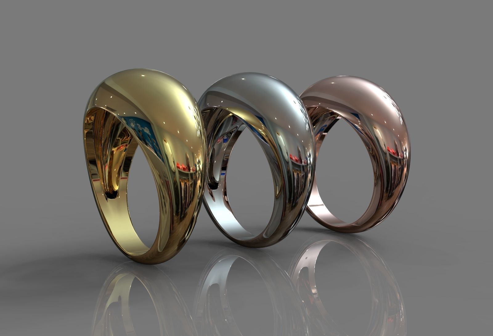 DOMED RING 3D print model_8