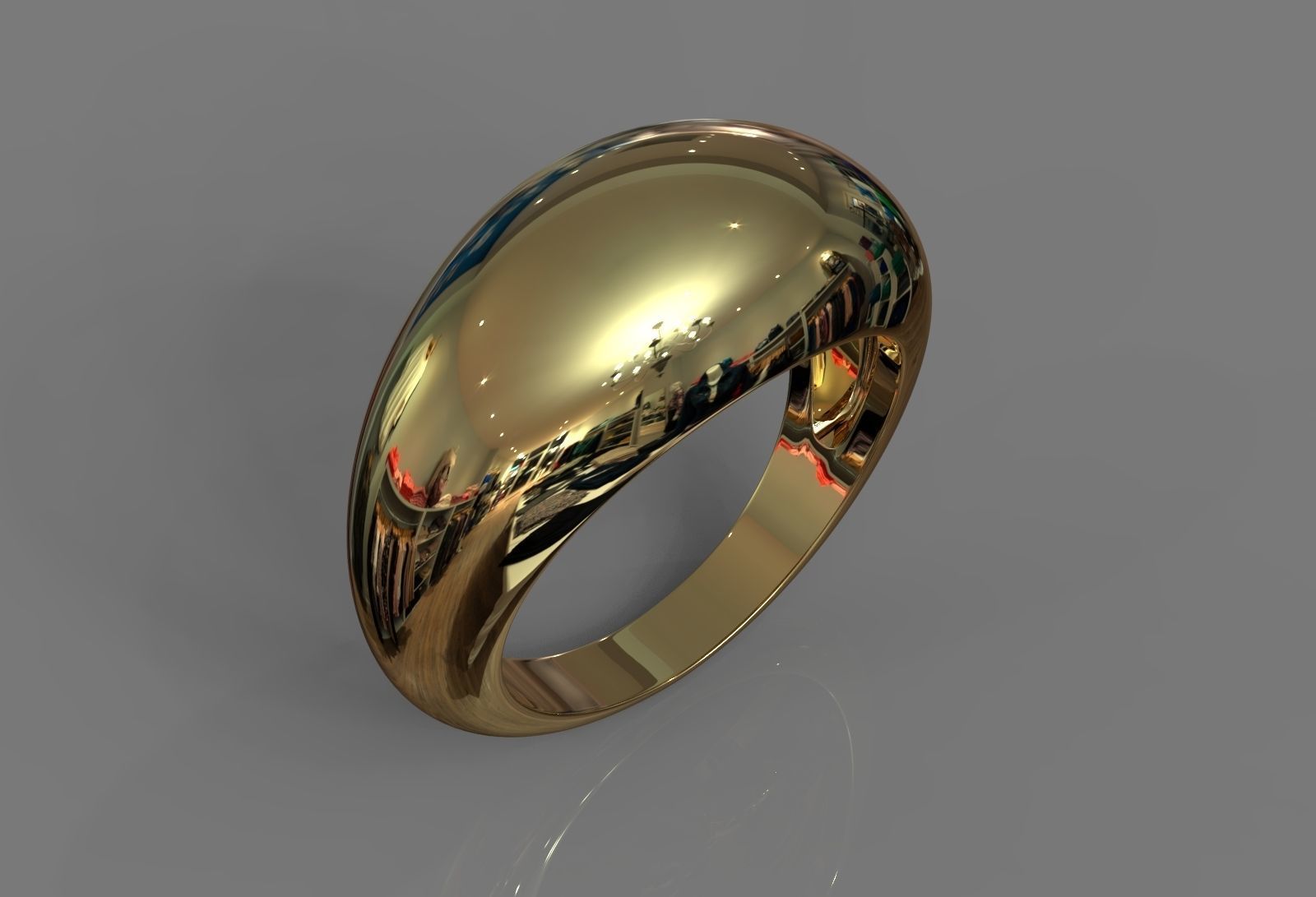 DOMED RING 3D print model_2
