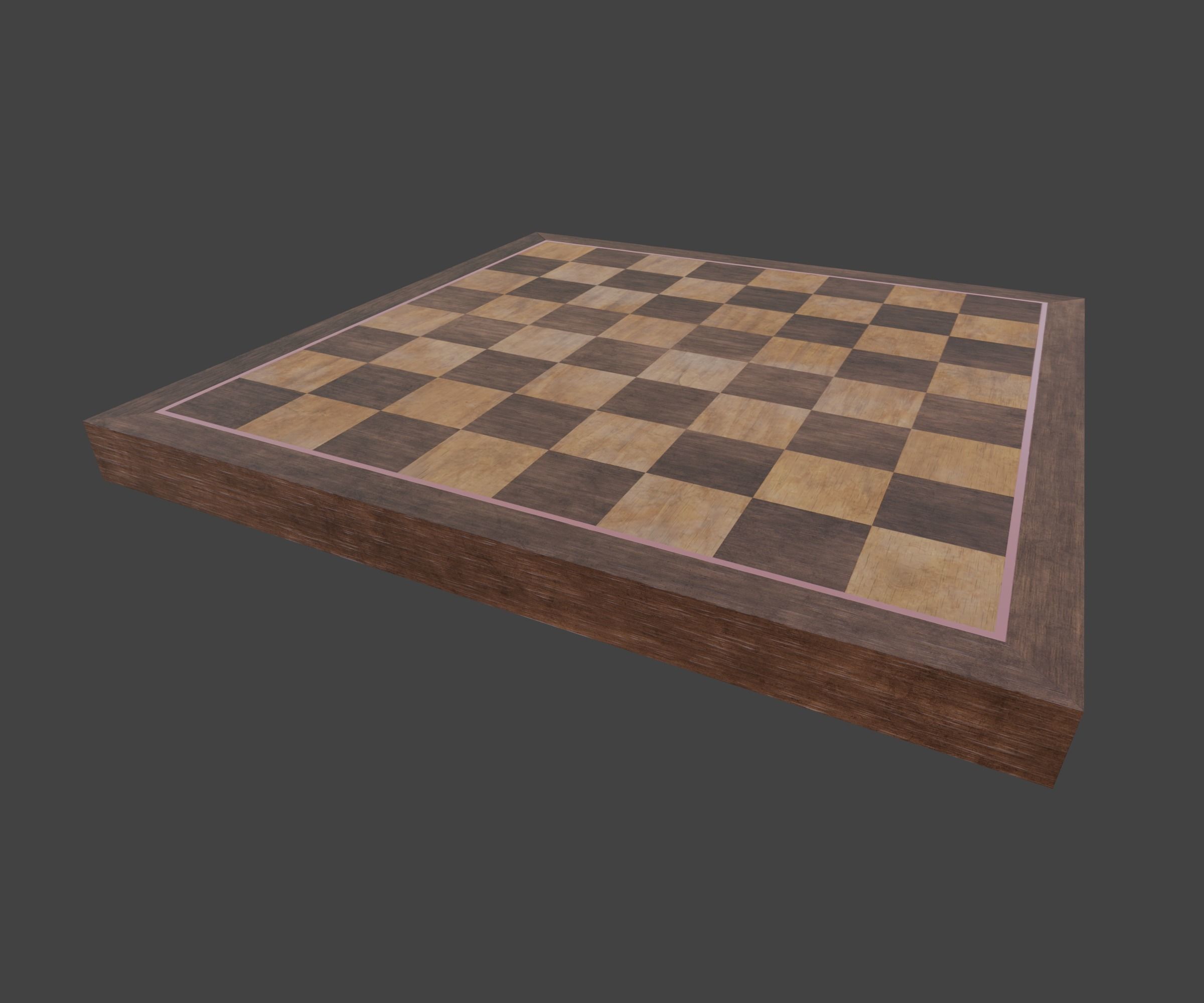 Set of wooden chess 3D model_32