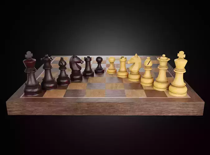 Set of wooden chess