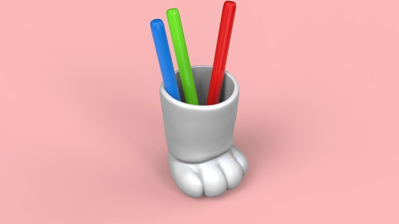 Cat Paw Pen Storage STL for 3D print model_1