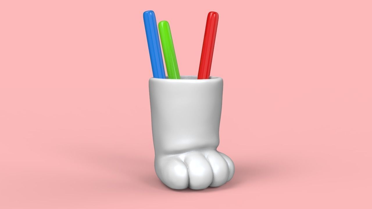 Cat Paw Pen Storage STL for 3D print model_2