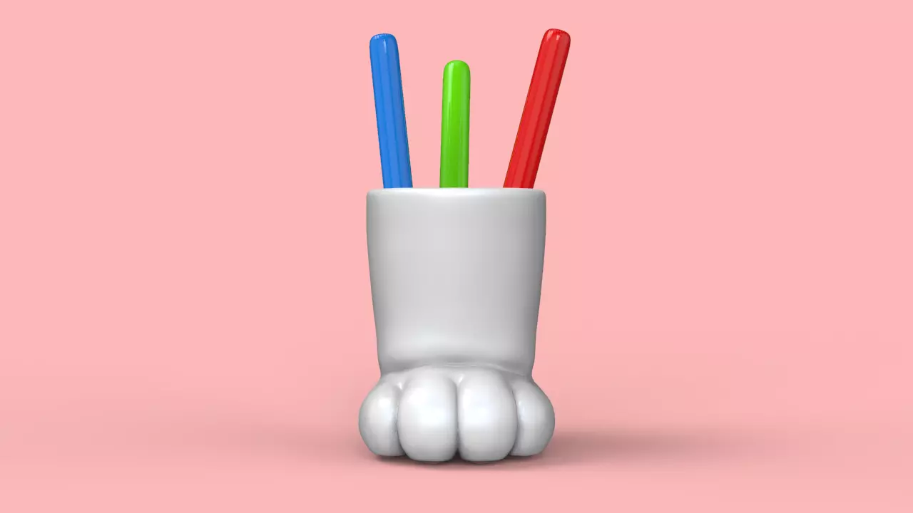 Cat Paw Pen Storage STL for 3D print model_0
