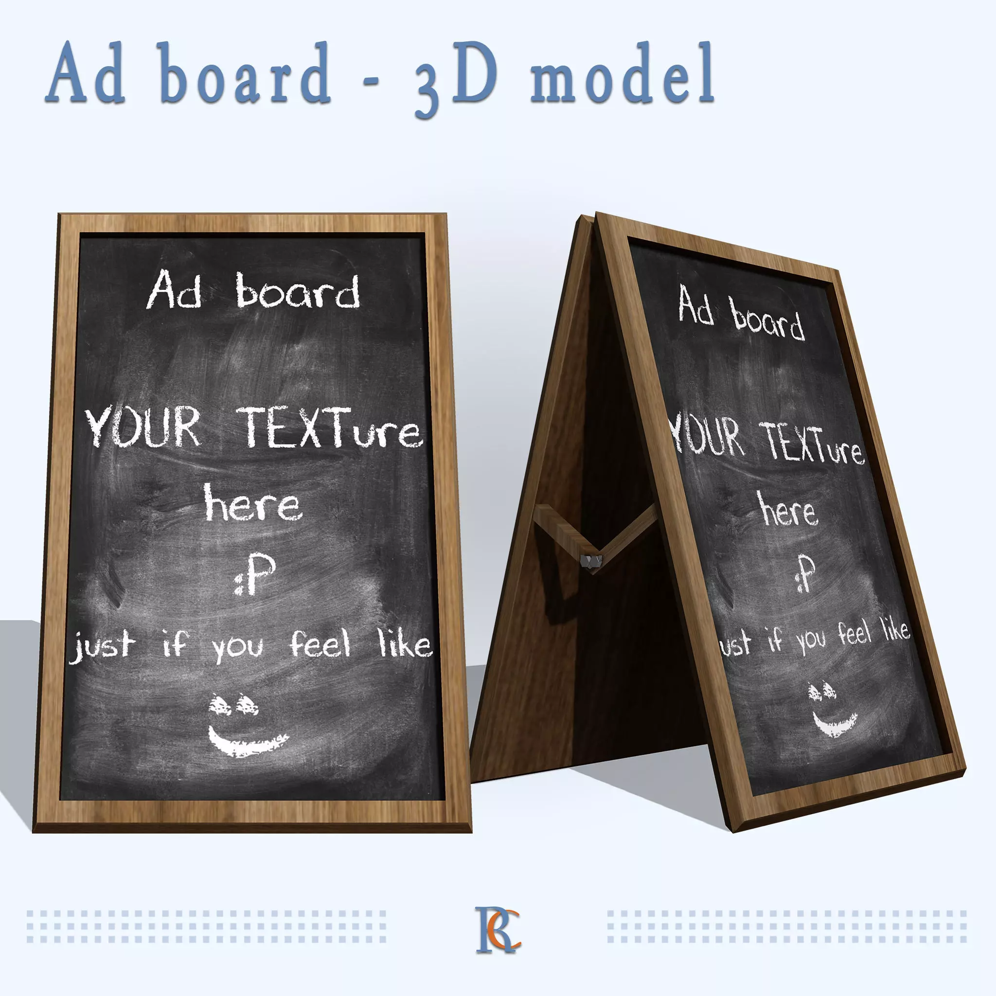 Ad Board Low-poly 3D model_0