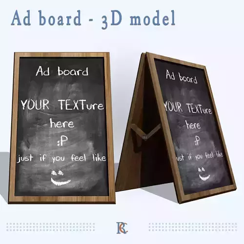 Ad Board Low-poly 3D model