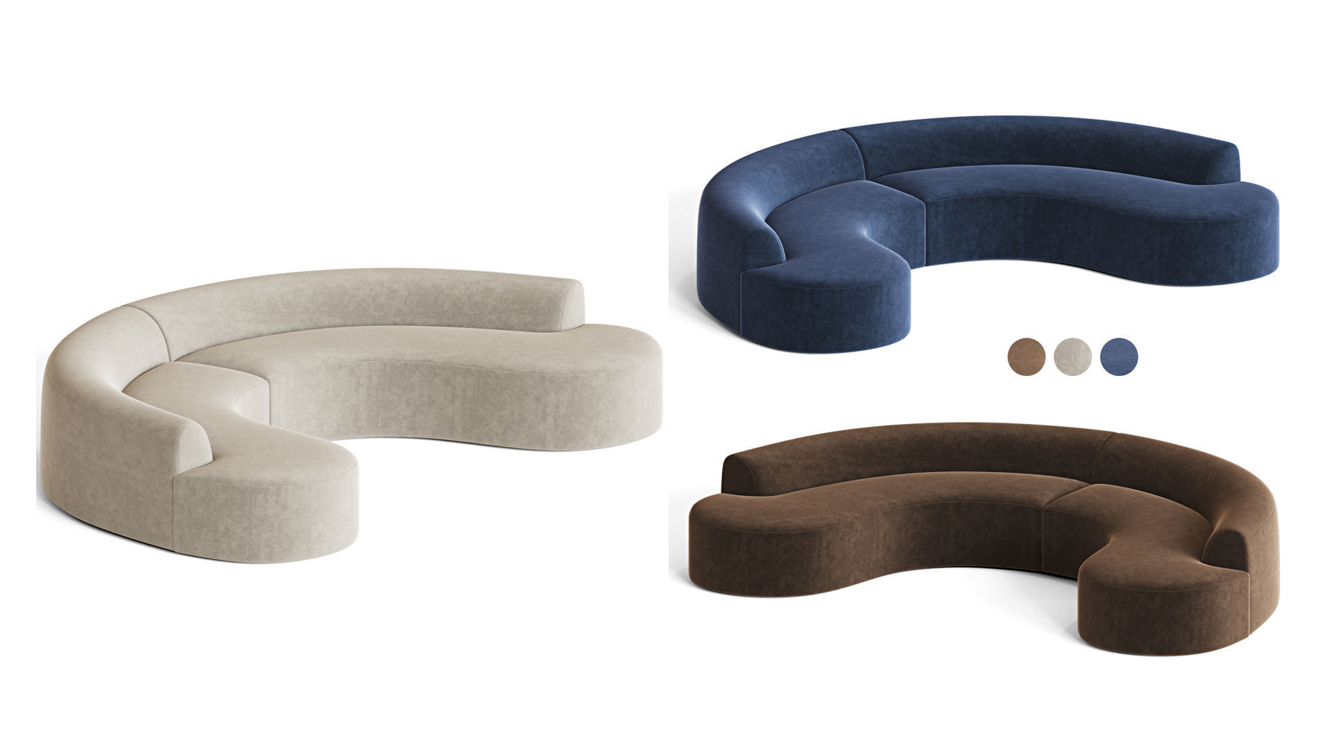 Chubby Sectional Sofa 3D model_5