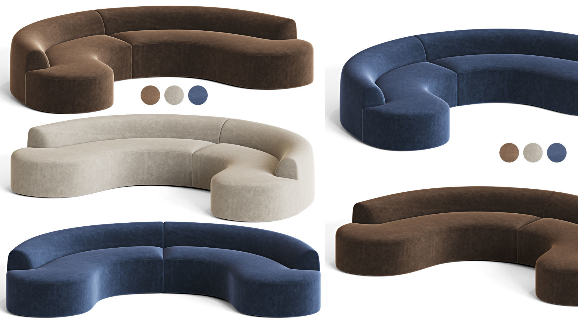 Chubby Sectional Sofa 3D model_4