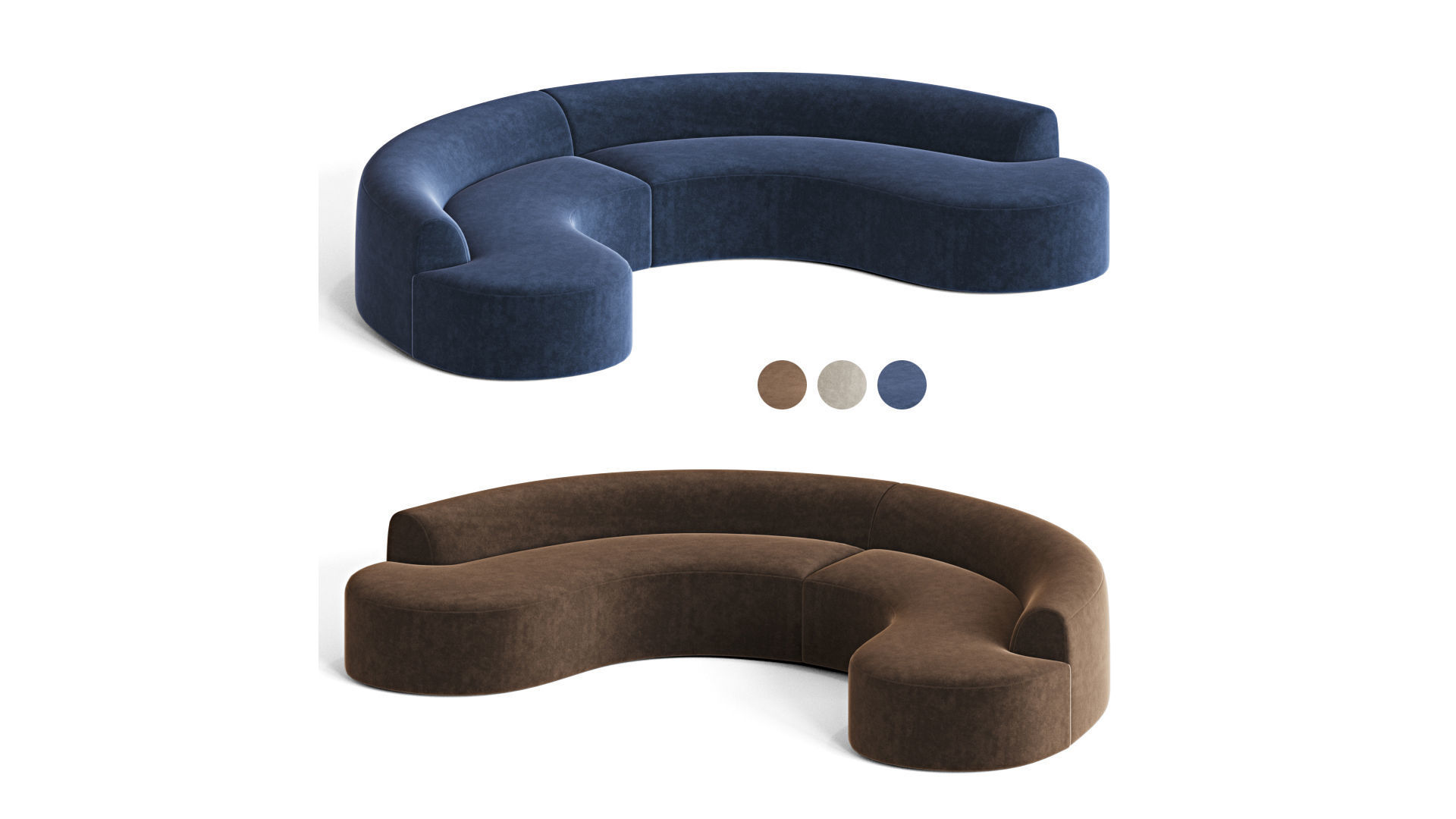 Chubby Sectional Sofa 3D model_1