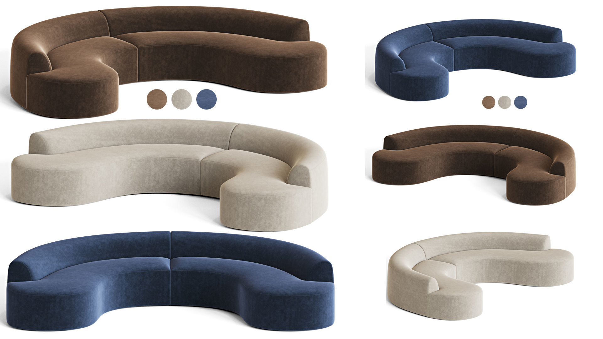 Chubby Sectional Sofa 3D model_3