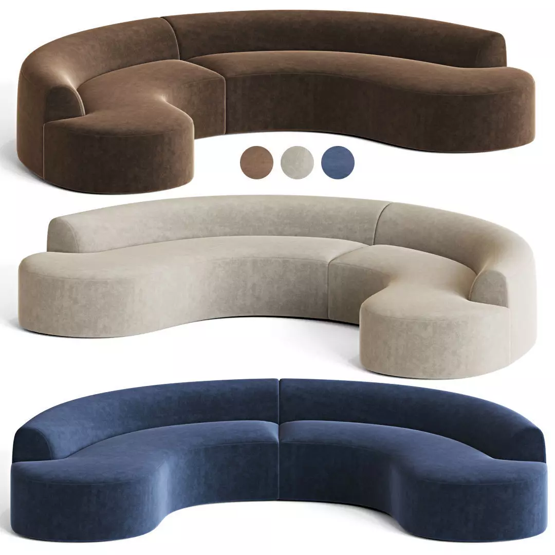 Chubby Sectional Sofa 3D model_0