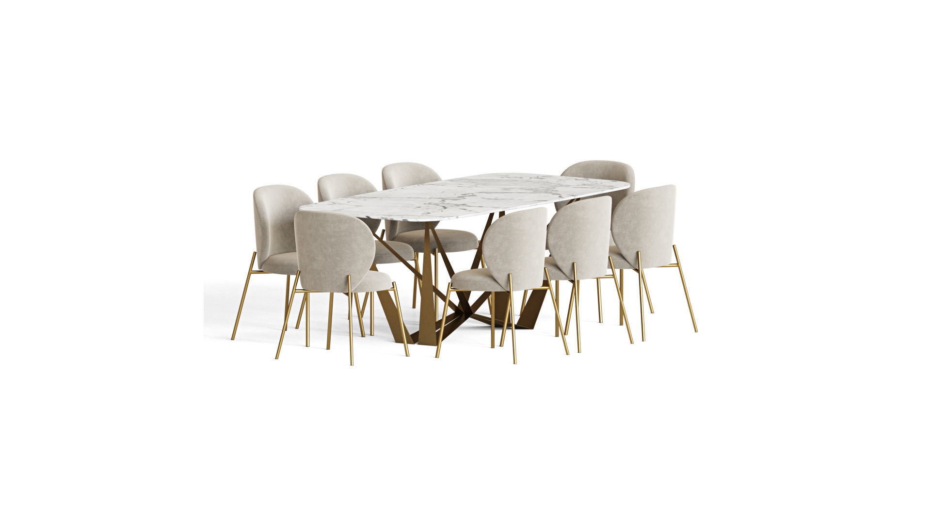 Dining Set 103 3D model_2