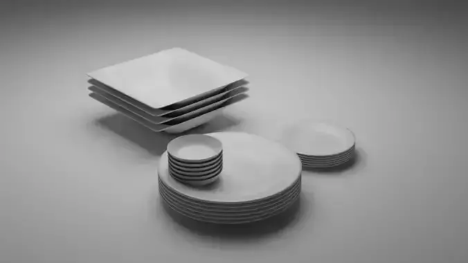 Basic utensils Free low-poly 3D model