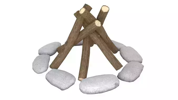 Bonfire  Low-poly 3D model