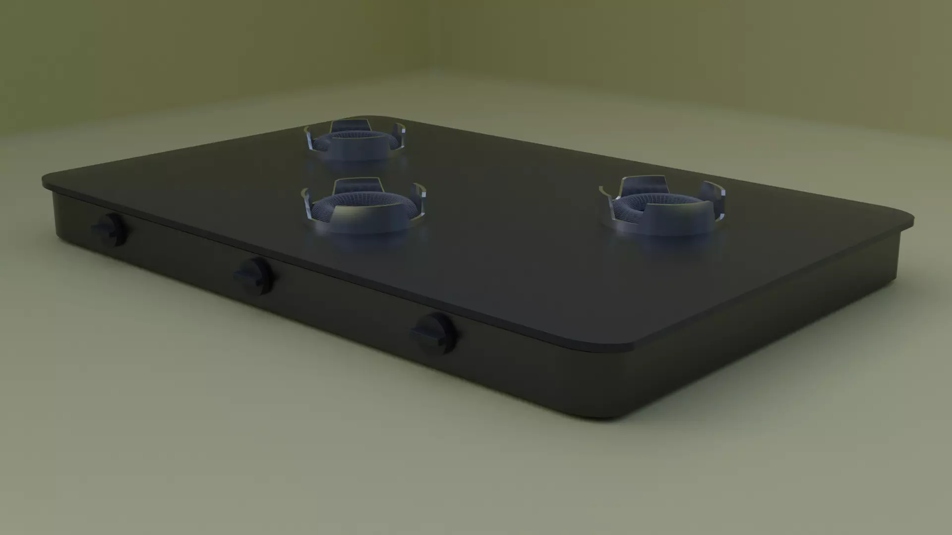 Burner 3d model gas stove with three burners Free 3D model