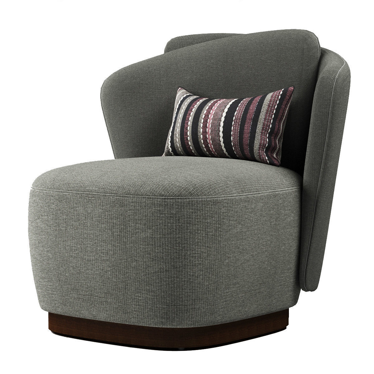 Armchair lounge chair with cushion Low-poly 3D model_3