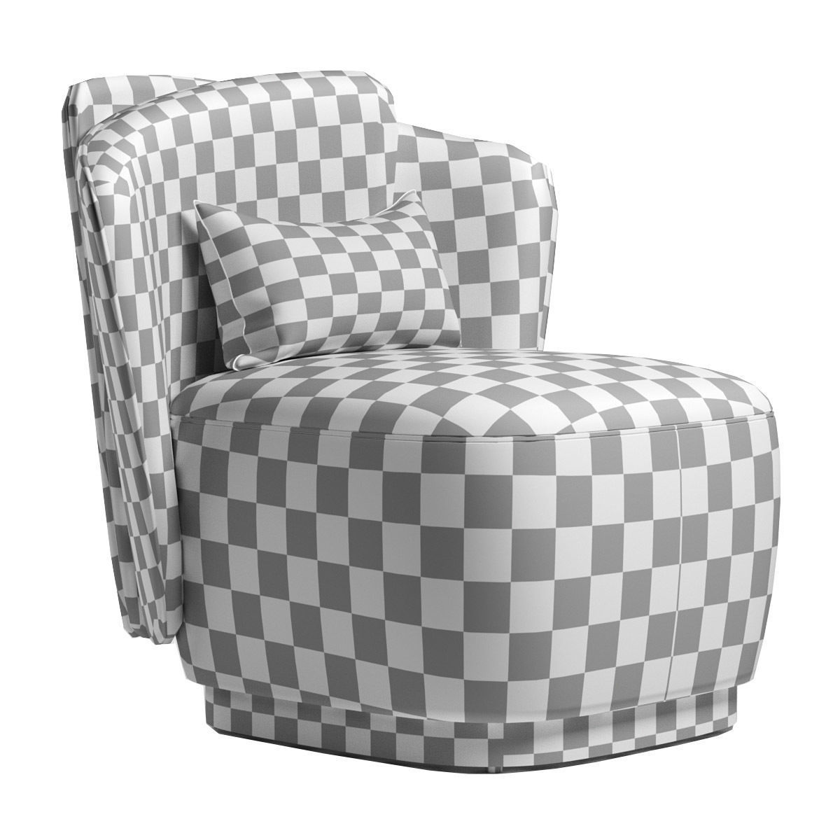 Armchair lounge chair with cushion Low-poly 3D model_5