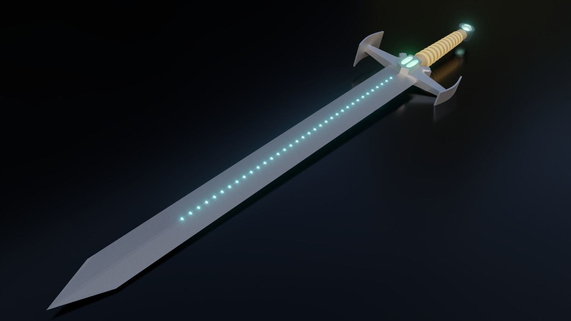 Sword 3d model with light Free 3D model_1