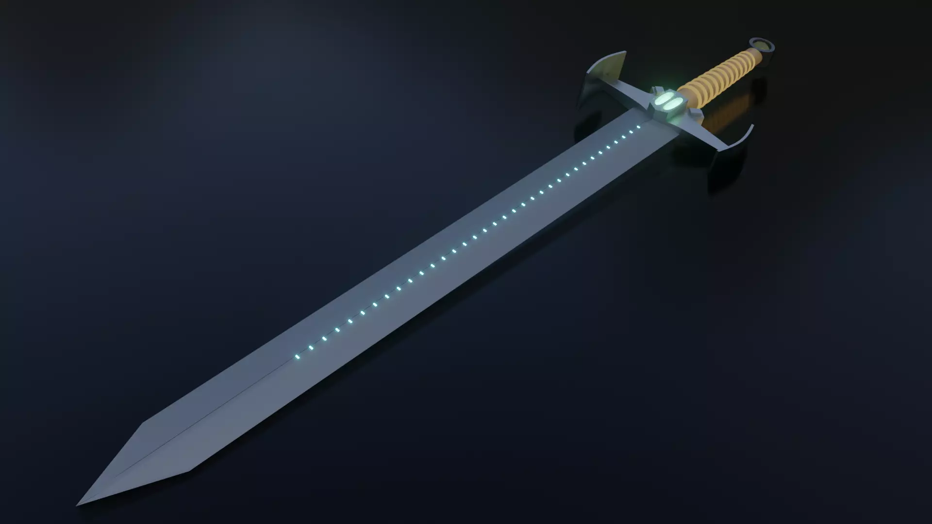Sword 3d model with light Free 3D model_0
