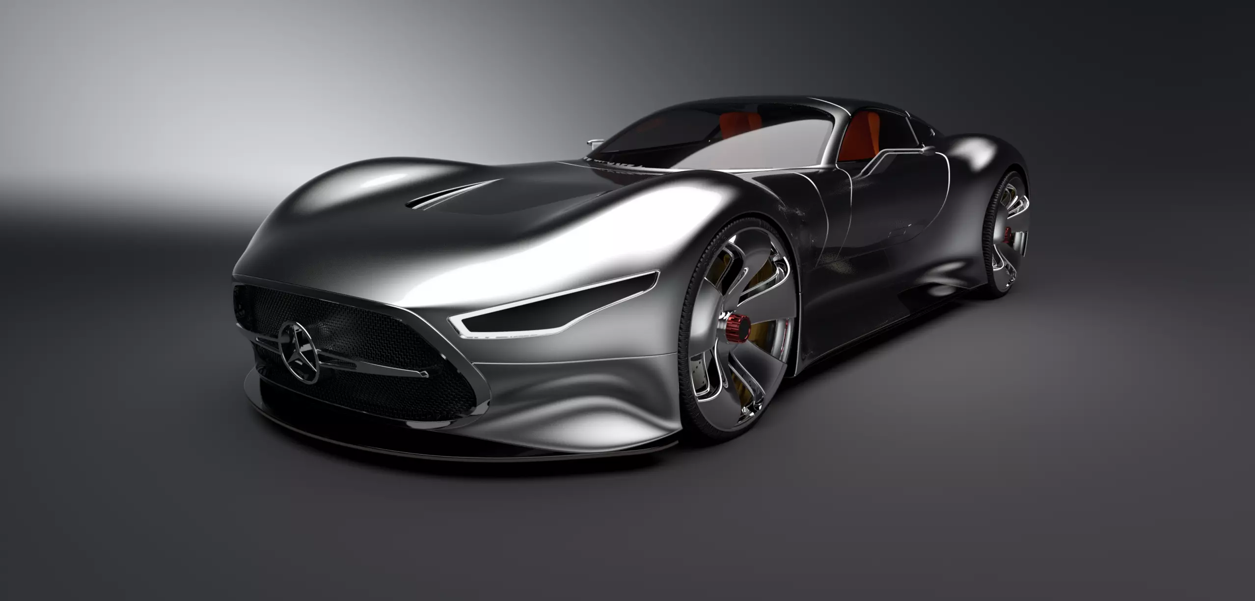 3D mercedes futuristic sports car Low-poly 3D model