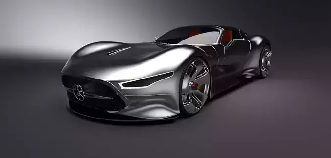 3D mercedes futuristic sports car