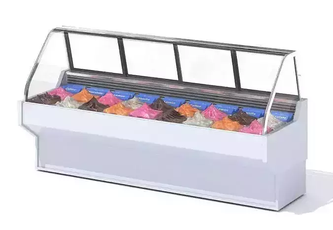 Glass Dispay Case Of Ice Cream 3D model