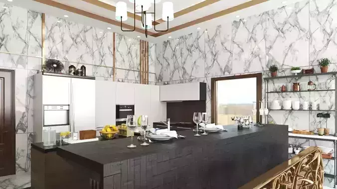 Modern Kitchen marble