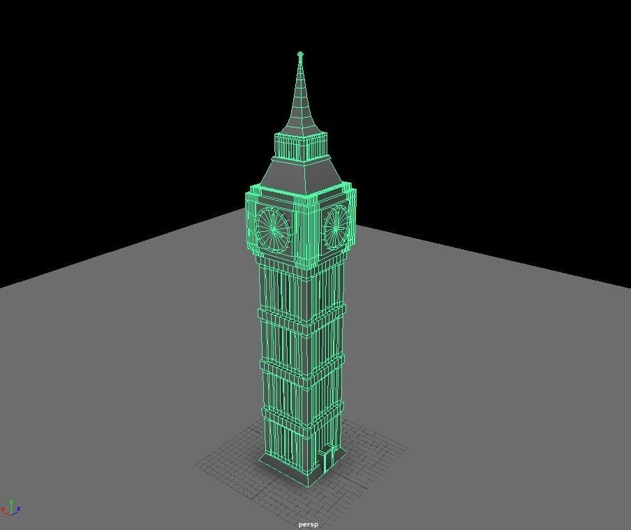 Elizabeth Tower - Big Ben Low-poly 3D model_3