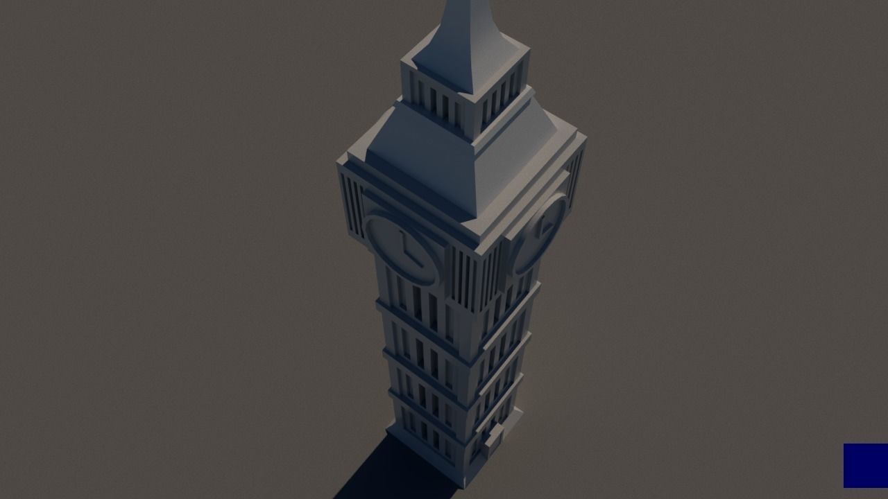 Elizabeth Tower - Big Ben Low-poly 3D model_1