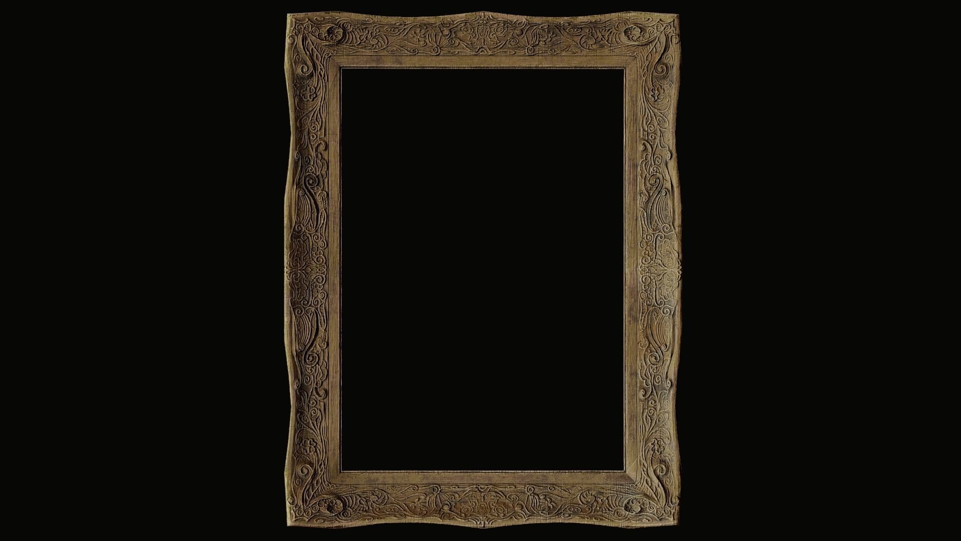 Old Picture frame Low-poly 3D model_8