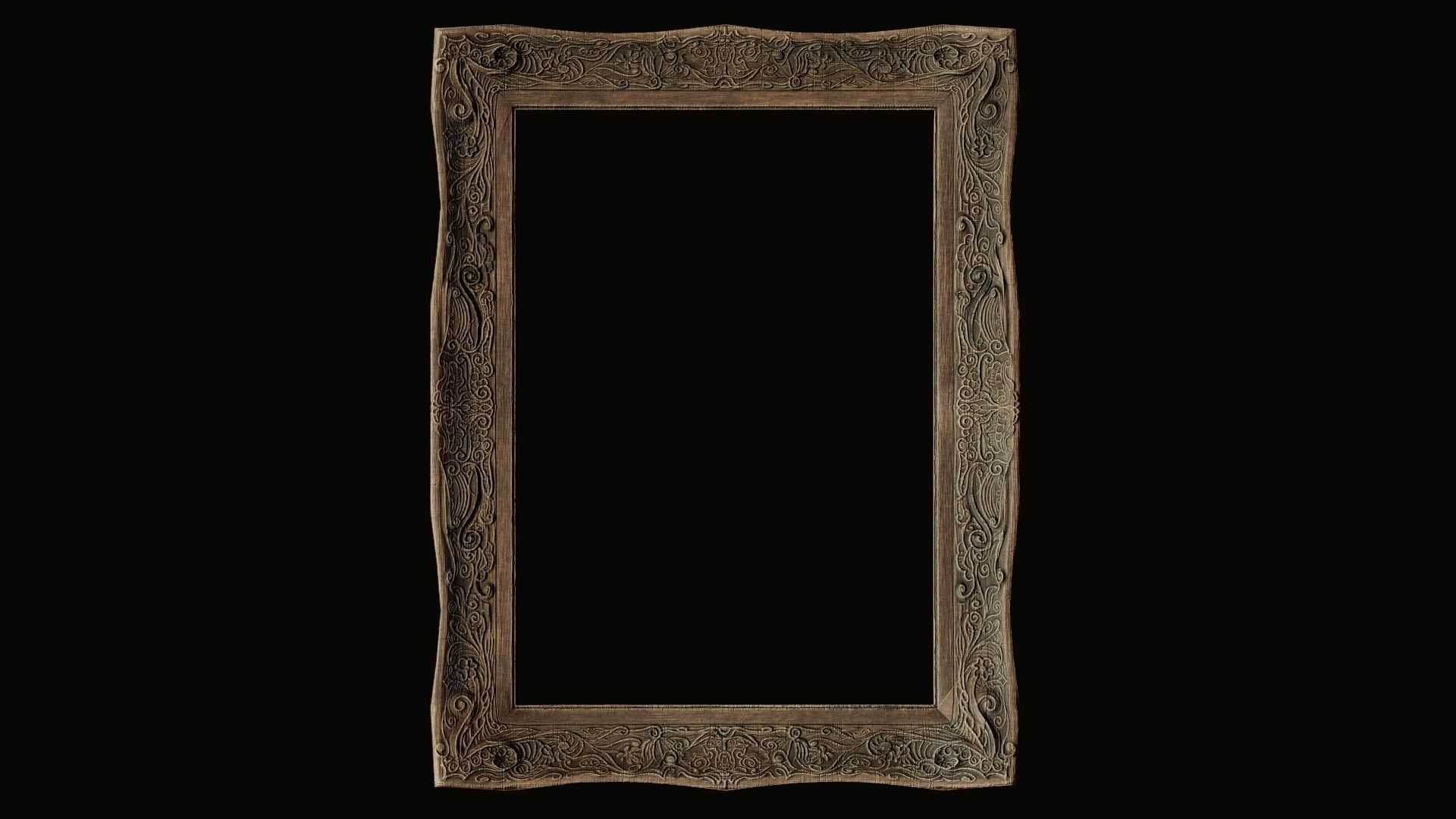 Old Picture frame Low-poly 3D model_7