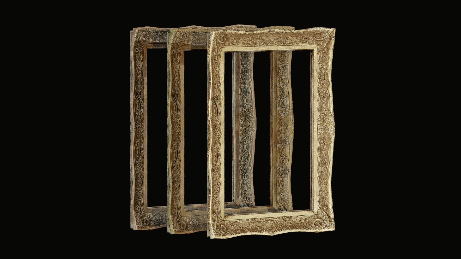 Old Picture frame Low-poly 3D model_2