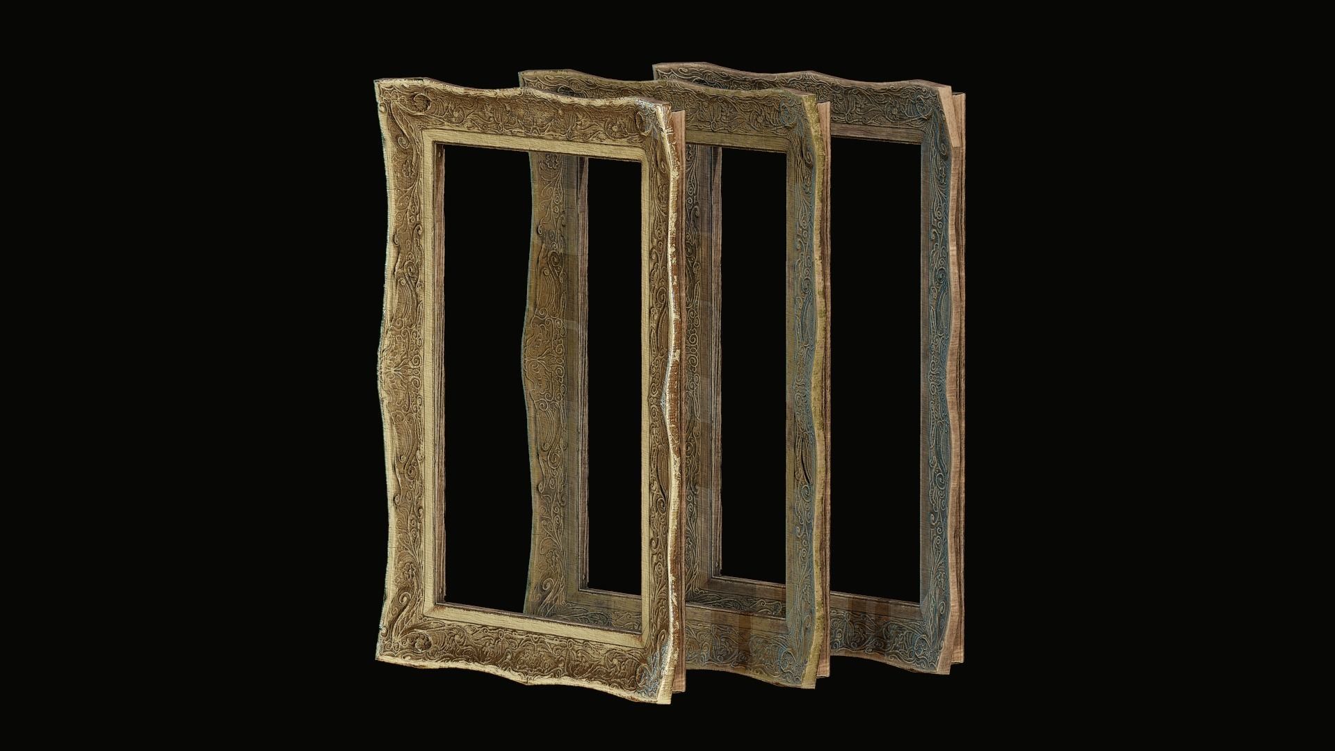 Old Picture frame Low-poly 3D model_1