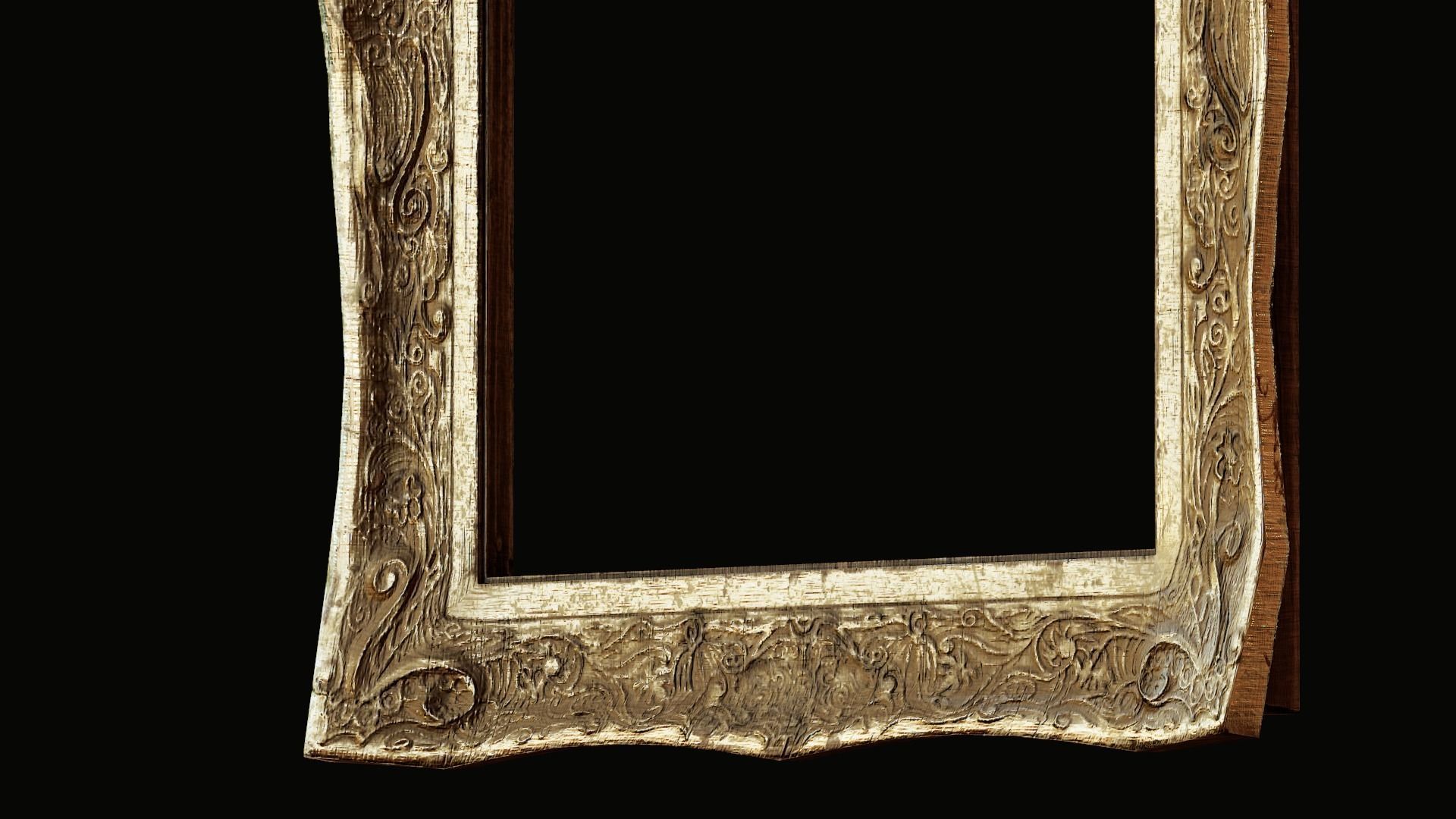 Old Picture frame Low-poly 3D model_6