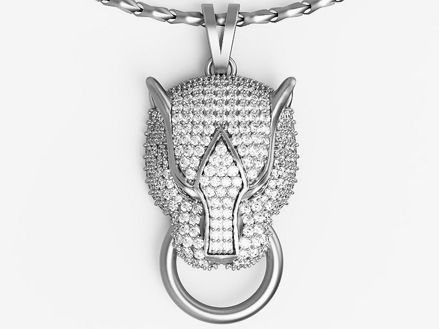 Tiger head pendant Silver Gold  Print 3D print model_11