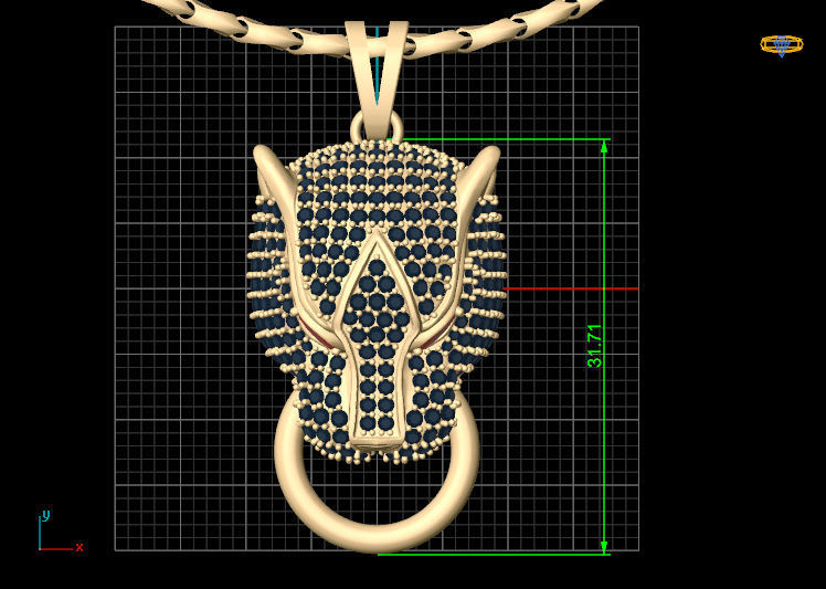 Tiger head pendant Silver Gold  Print 3D print model_4