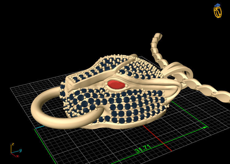 Tiger head pendant Silver Gold  Print 3D print model_5