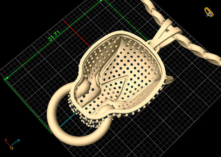 Tiger head pendant Silver Gold  Print 3D print model_6