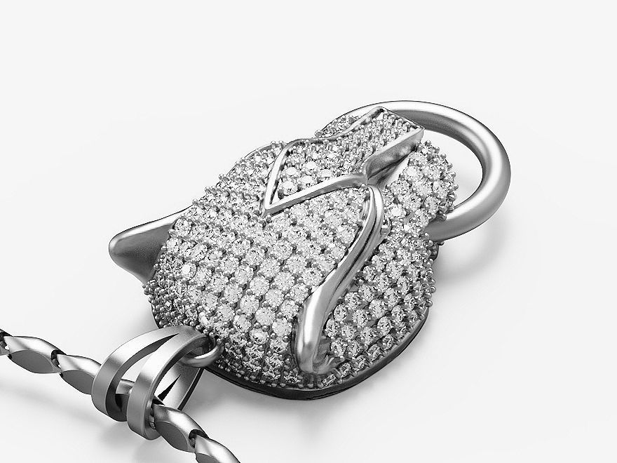 Tiger head pendant Silver Gold  Print 3D print model_10