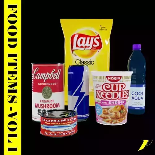 Food items pack 1 Low-poly 3D model